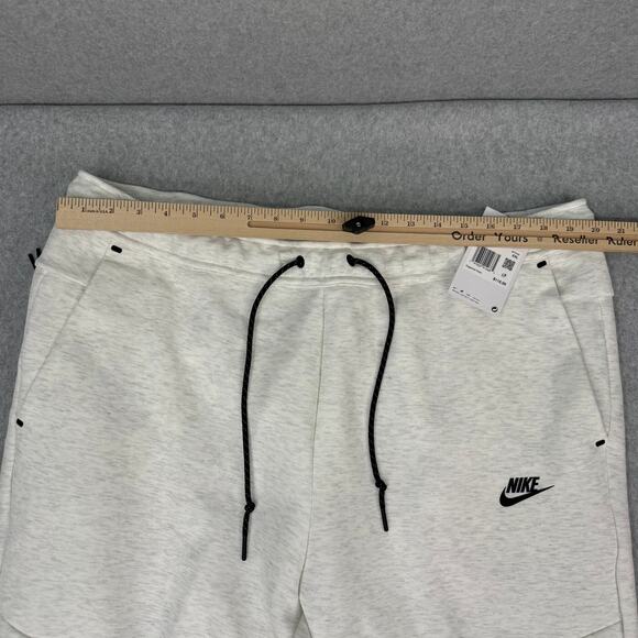 Nike Tech Fleece Joggers Men's 2XL Pants Birch Heather White Black HV0959-051 - Picture 3 of 5
